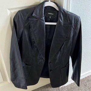 Express Faux Leather Blazer Jacket